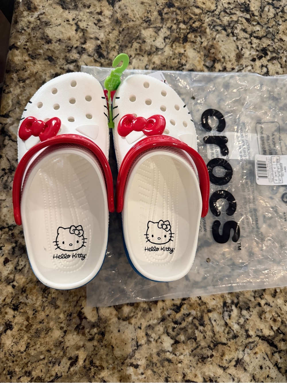 Sanrio Hello Kitty Crocs Girls White and Red Kids Clogs
